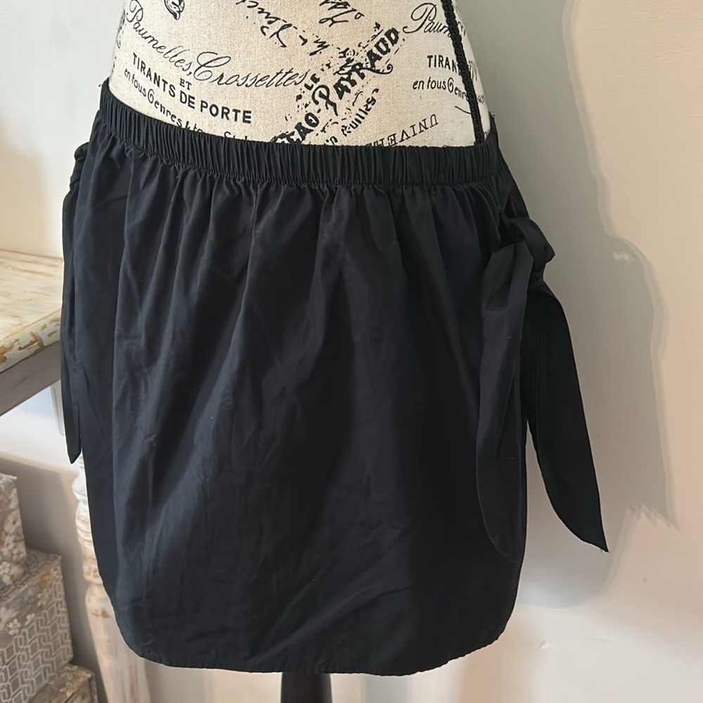JOA Black Side Tie 100% Cotton Mini Skirt Women's size L - Picture 2 of 7